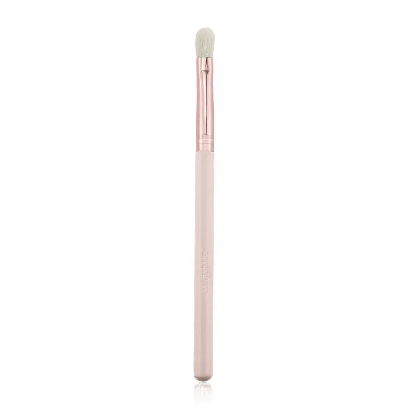 26 pink makeup brushes with wool bristles and wooden handles in PU storage bag