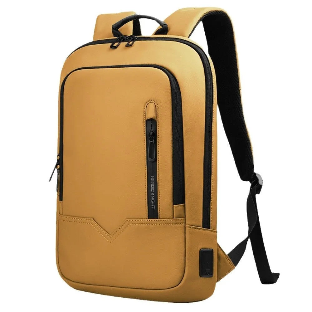Lightweight polyester computer backpack with USB charging port in various colours