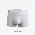 Men's solid colour cotton boxer shorts in black, white, silver grey, and light green