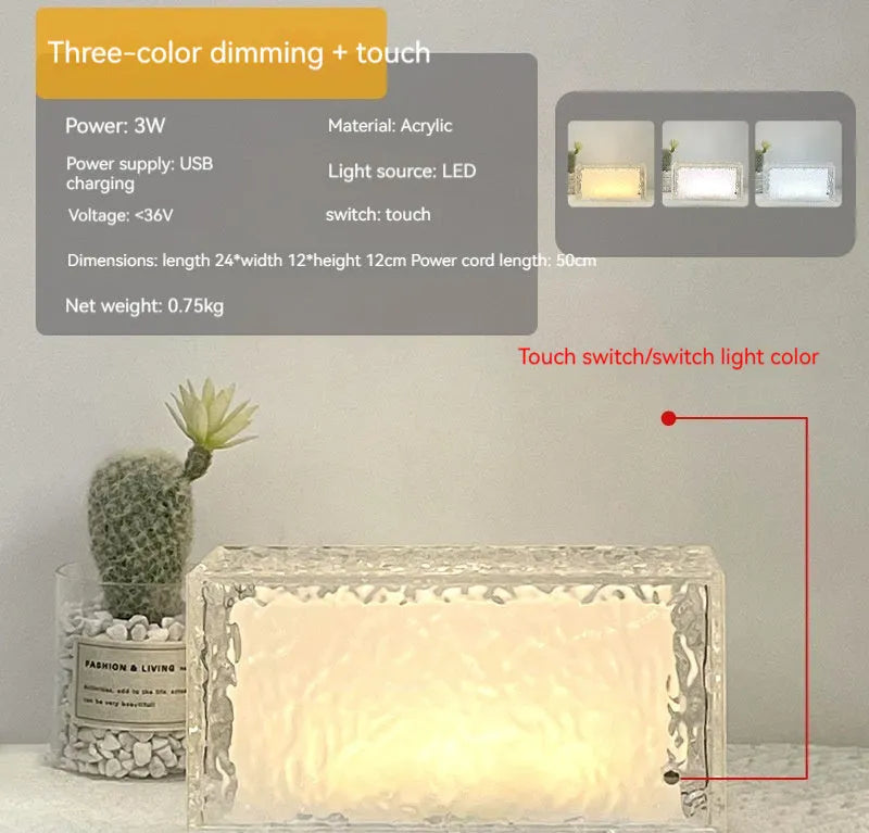 Geometric acrylic night lamp with remote control for bedside lighting