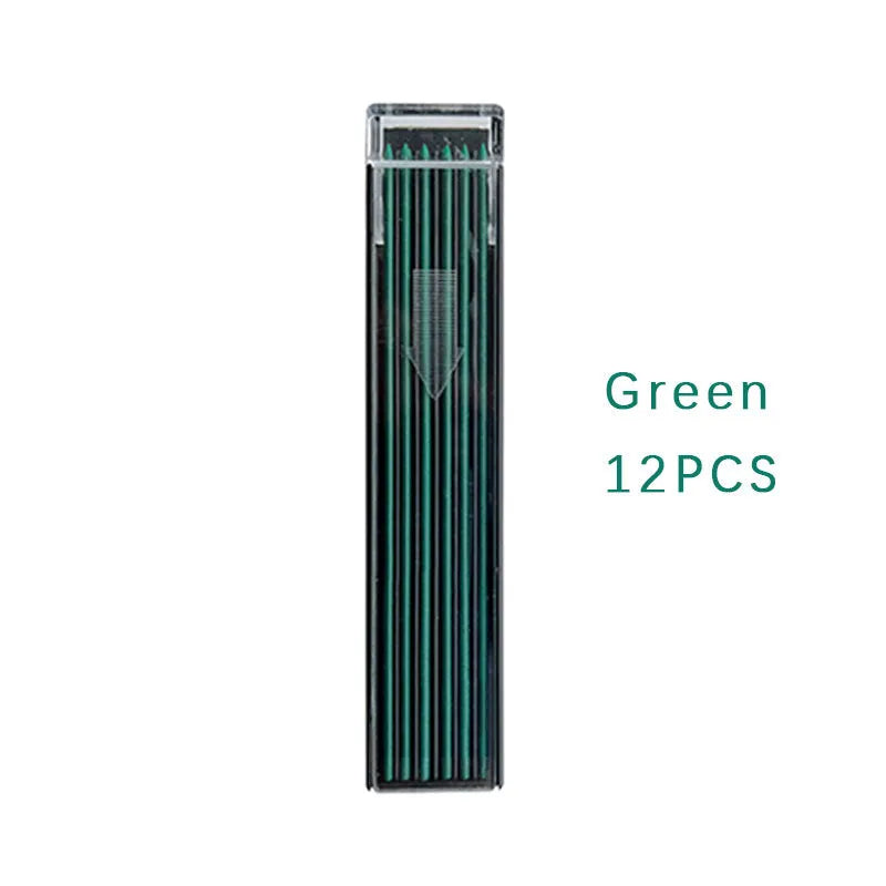 Box of 12 multicoloured 0.5mm mechanical pencil leads for drawing and writing.