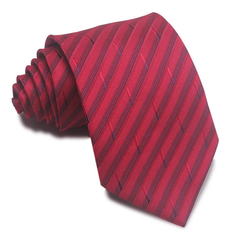 8cm wide polyester jacquard striped business tie in arrow shape for formal office wear