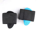 Blue elastic bandage foot pad with arch support for flat feet relief in Adult and Children sizes