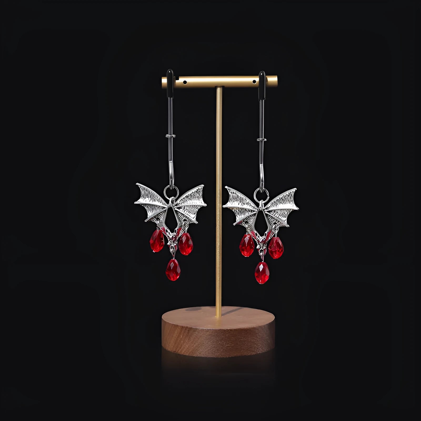 Silver alloy diamond bat nipple clamp with ruby bat clip design for adjustable stimulation
