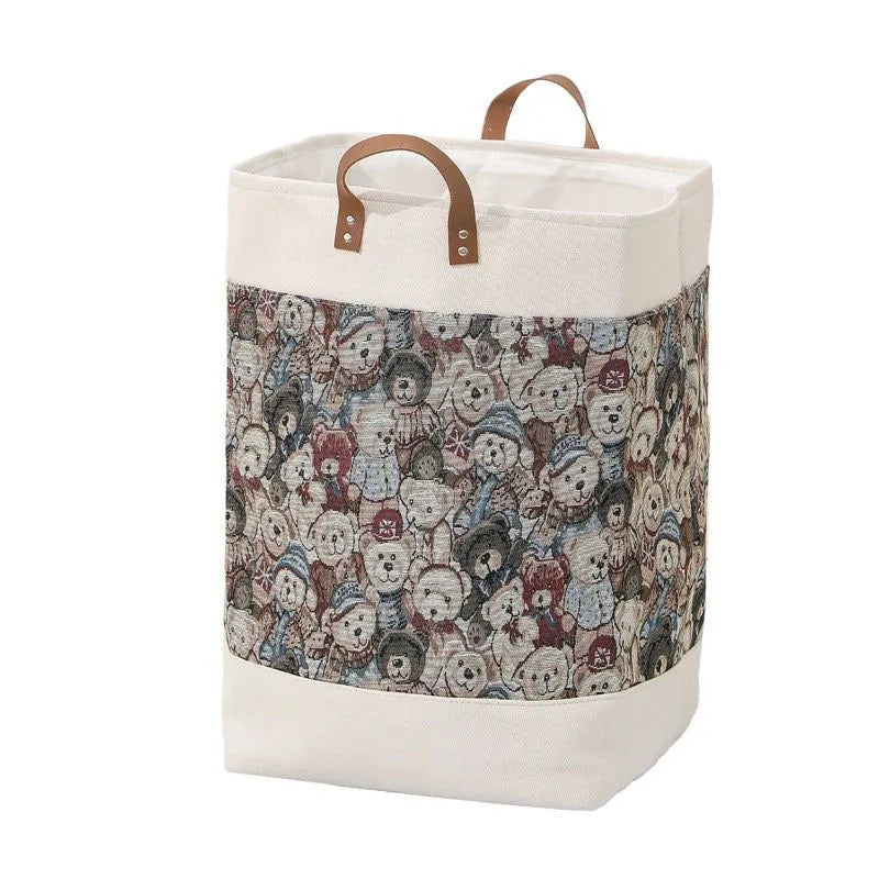 35x35x55cm fabric storage bag in colourful bear design for clothes and quilt organisation