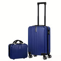 Silver aluminium alloy 14 inch and 20 inch men's travel suitcase set with a towel.