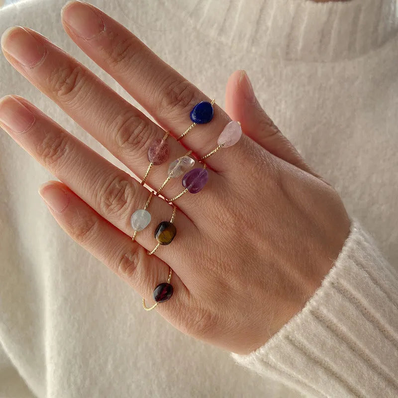 Original geometric agate women's ring in a selection of colours from BZ0072 to BZ0079.