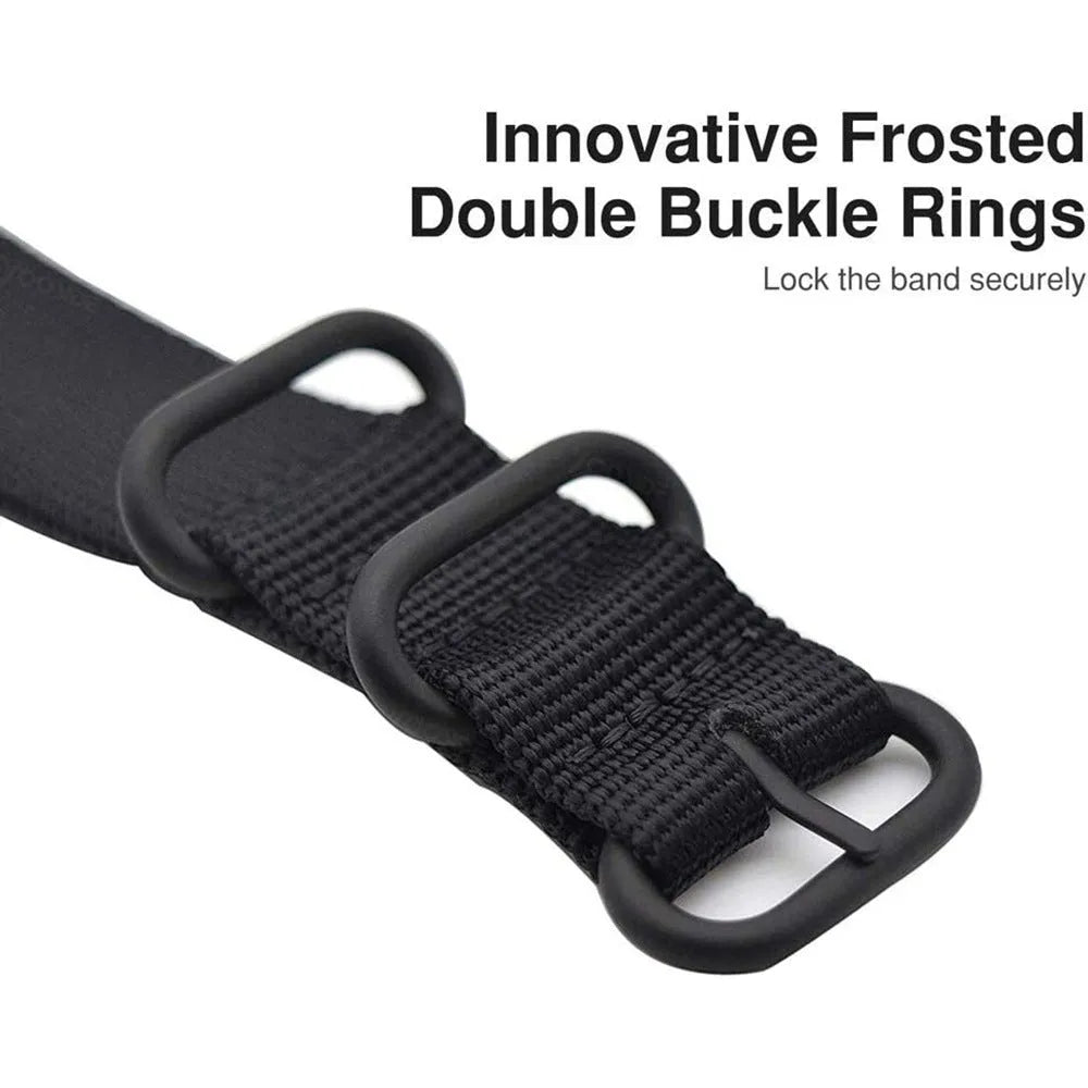 Nylon three-ring buckle replacement strap for Fitbit Charge fitness tracker in Army Green