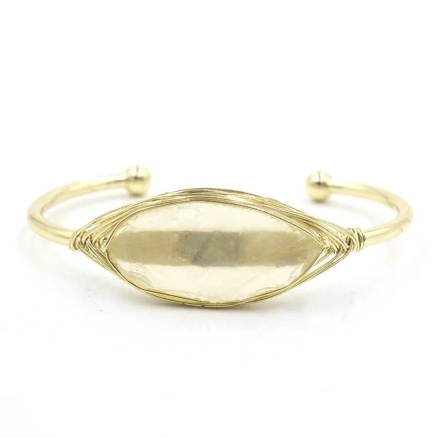 Natural raw gemstone bracelet with winding crystal design showing 8mm stones in various colours