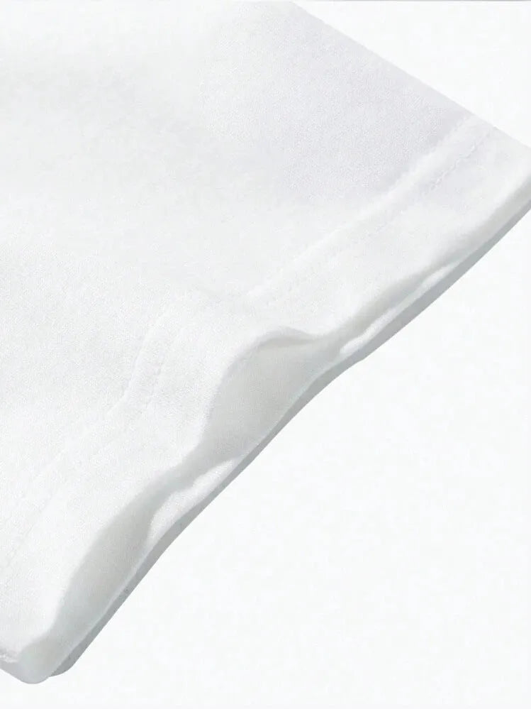 Men's pure cotton short sleeve T-shirt with Japanese retro style printing in solid colours