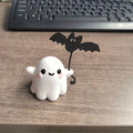 Mini ghost walking dog Halloween statue ornament with resin construction