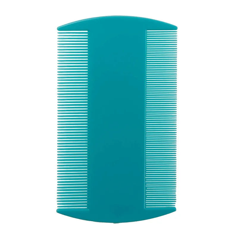 Plastic double-edged fine-toothed lice comb in multiple colours for pets and people