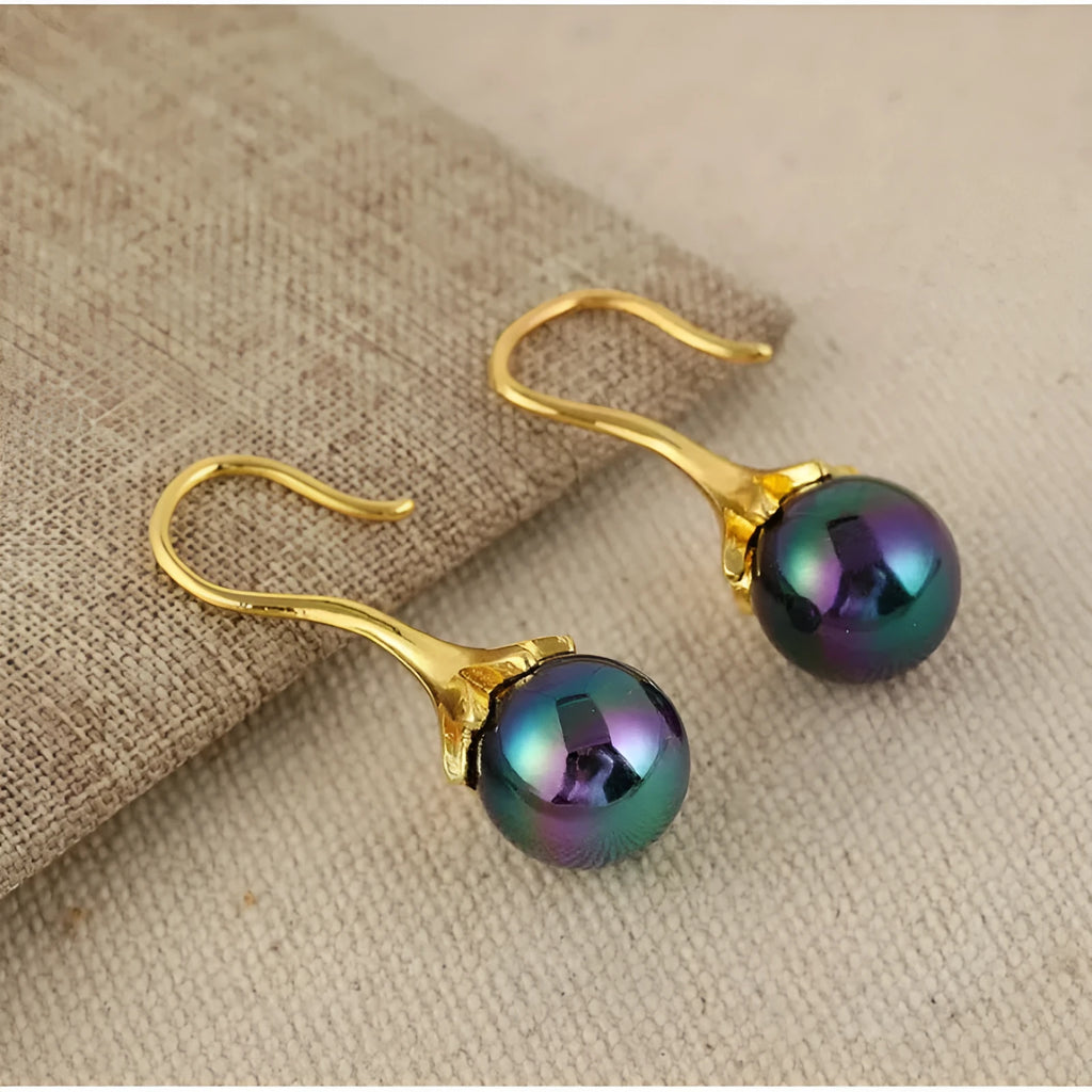 Women's retro fashion alloy electroplated earrings with imitation gold colour finish