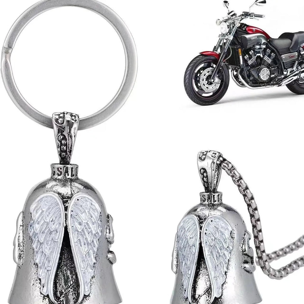 Vintage white angel wings feather design necklace and keychain jewellery set