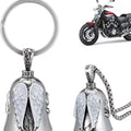 Vintage white angel wings feather design necklace and keychain jewellery set