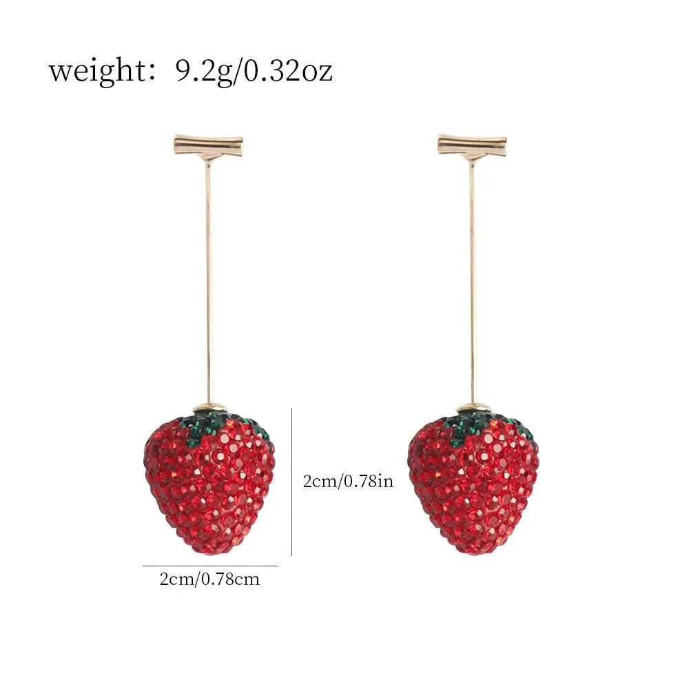 Geometric strawberry earrings with spot drill pattern in multiple colours