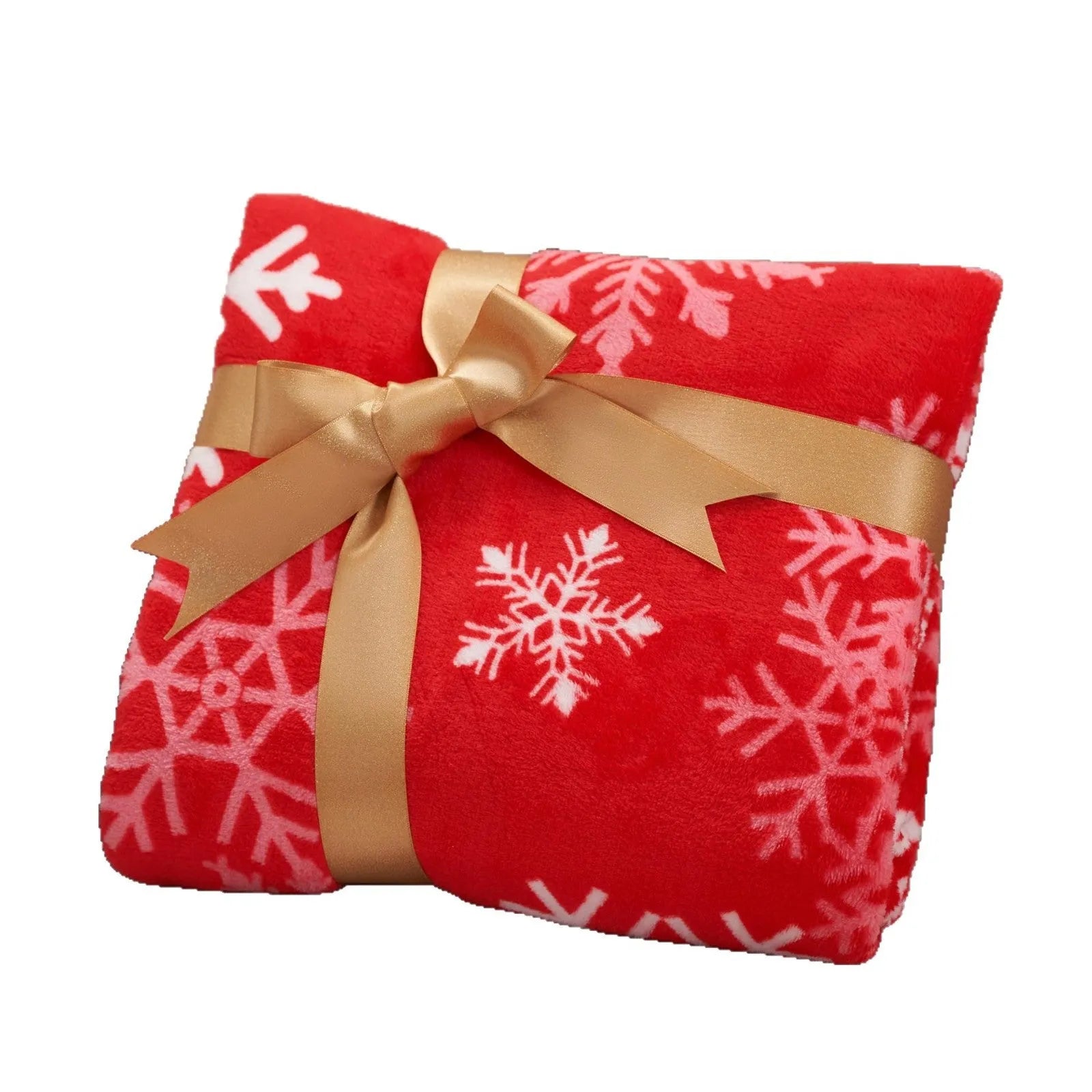 Soft flannel and plush polyester Christmas blanket in multiple size options