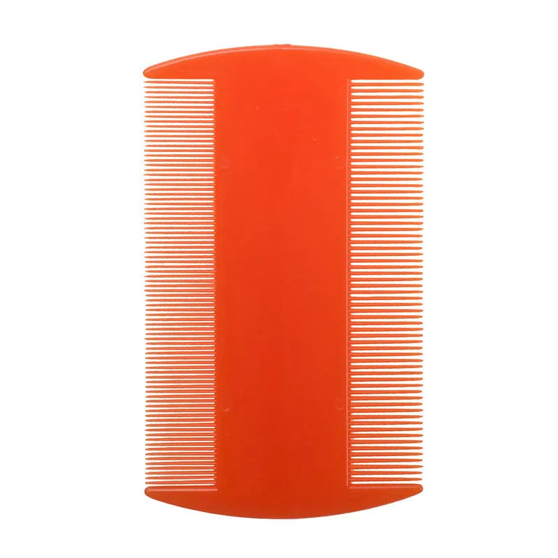 Plastic double-edged fine-toothed lice comb in multiple colours for pets and people
