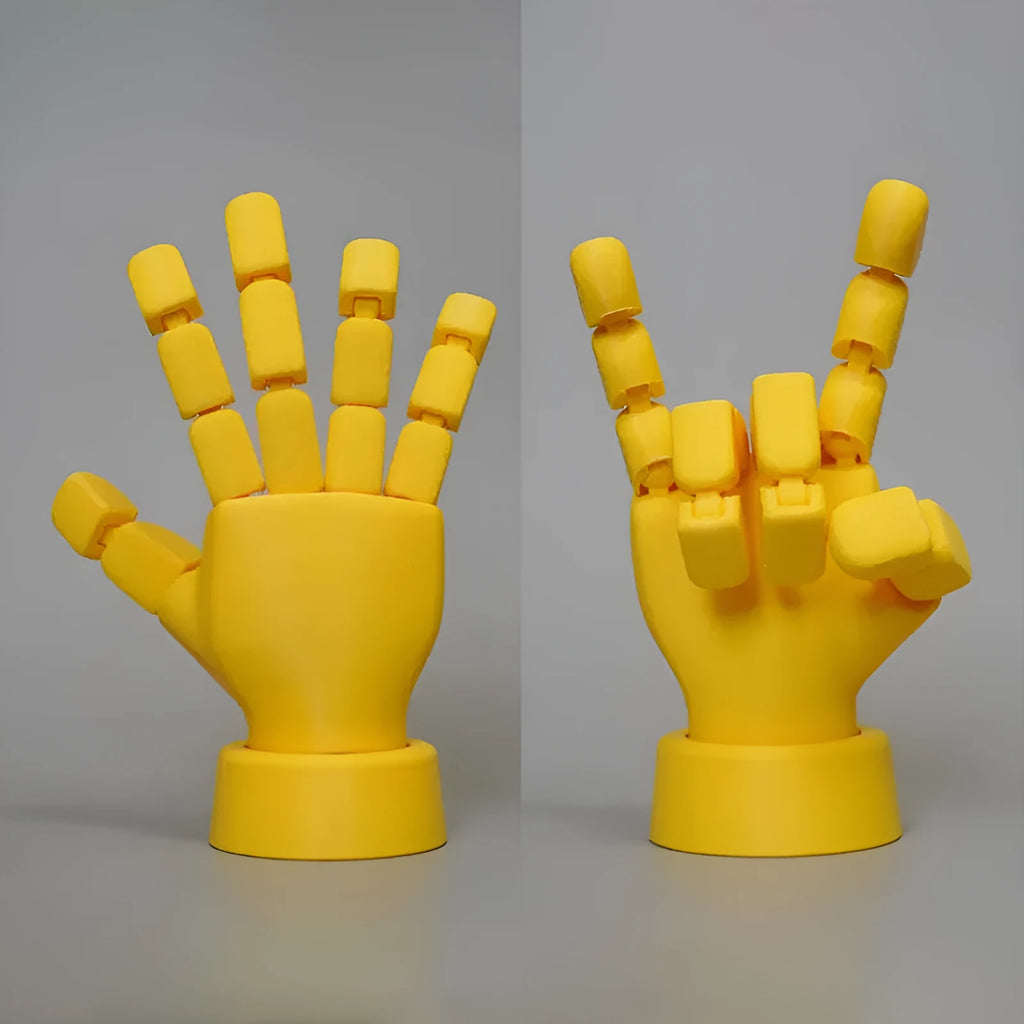 Yellow PLA movable joint hand ornaments 5×5.38×7.5cm American style decorative prop
