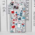Cute cartoon nurse design TPU phone case for Apple iPhone, spray paint finish, fall protection, mounted on a phone mockup