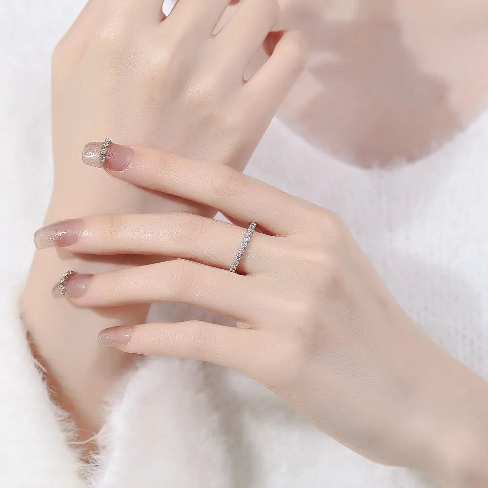 Women's geometric open mouth ring with diamond tail detail in Korean style