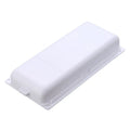 White plastic under table storage box with drawer lid and adhesive base for hidden organisation