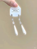 Geometric heart shape alloy earrings with rhinestone star tassel ear clip design for women