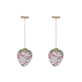 Geometric strawberry earrings with spot drill pattern in multiple colours