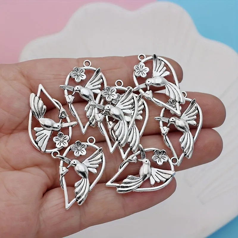 Flying Bird Series magpie pattern pendant for DIY jewellery making