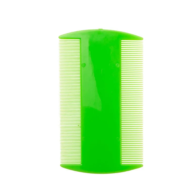 Plastic double-edged fine-toothed lice comb in multiple colours for pets and people