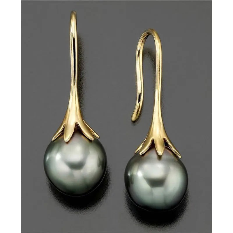 Women's retro fashion alloy electroplated earrings with imitation gold colour finish