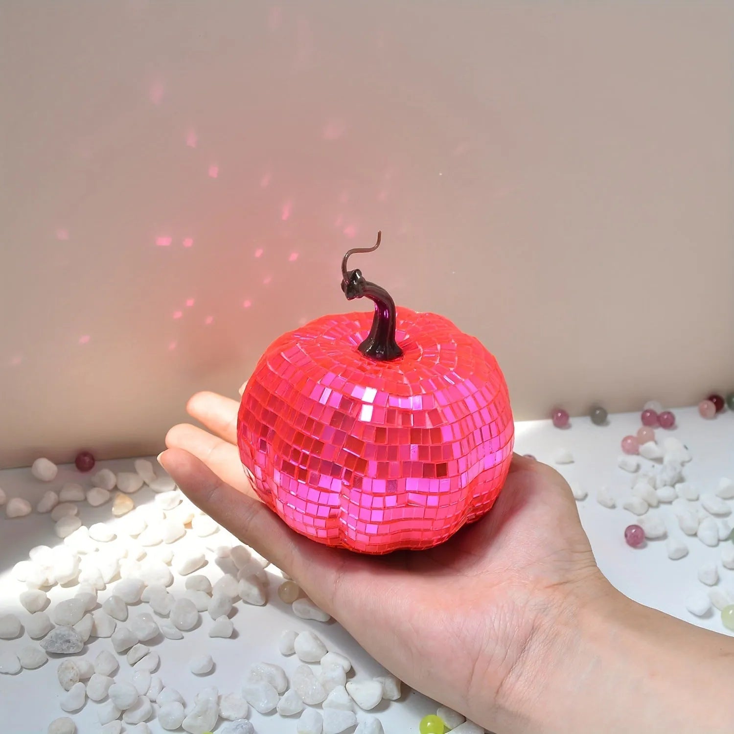 Chinese style mirrored glass pumpkin decoration in multiple sizes for Halloween and Christmas