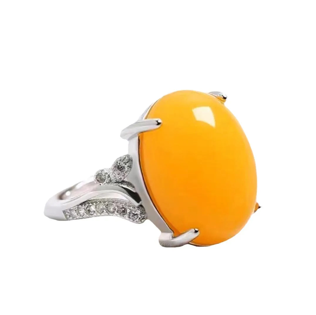 Natural sapphire geometric adjustable ring in alloy with ethnic style, shown in multiple colour options.