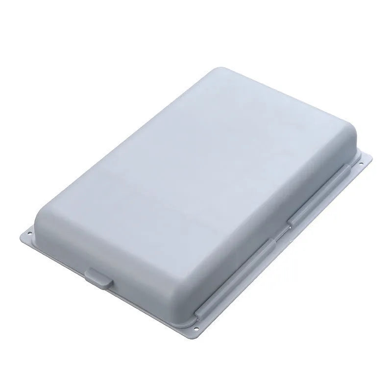 White plastic under table storage box with drawer lid and adhesive base for hidden organisation