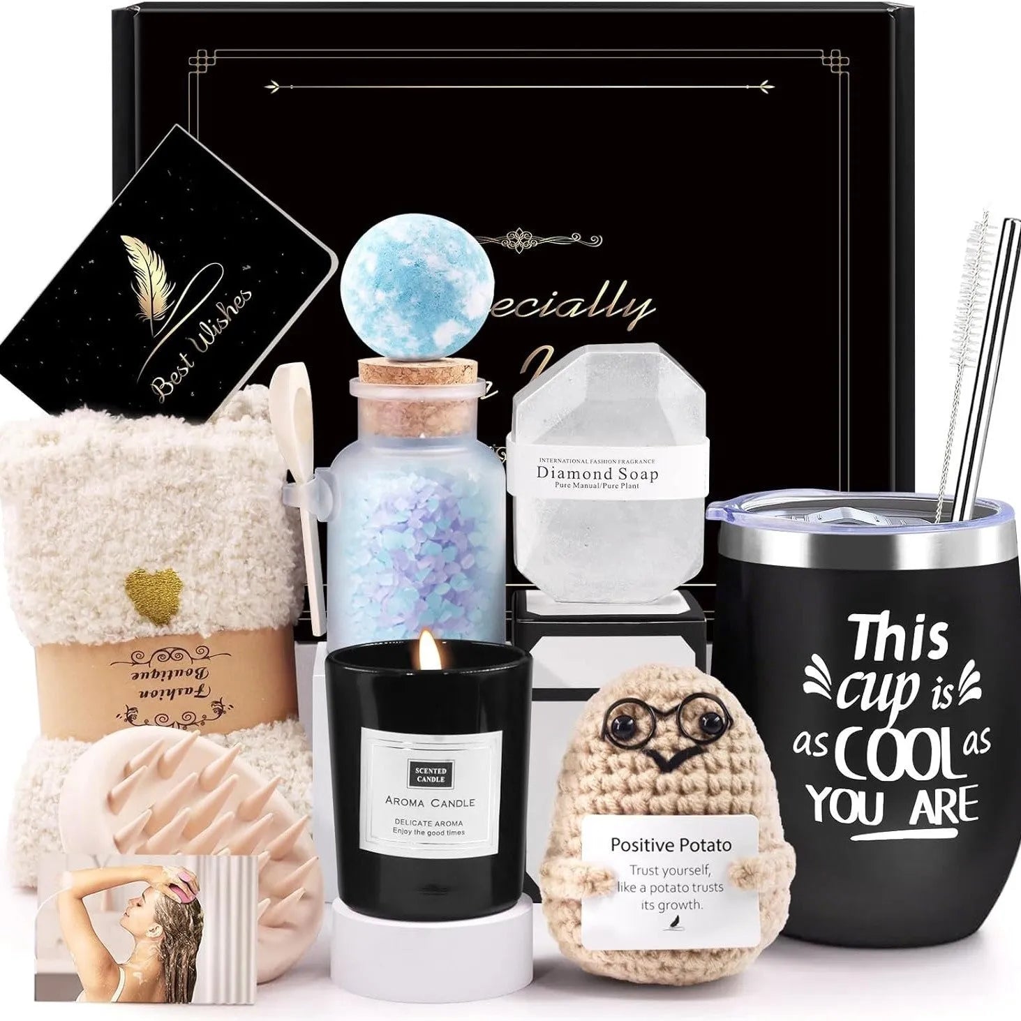 Soy wax aromatherapy candle gift box in modern style with multiple colour options including pink, sunflower, and black.