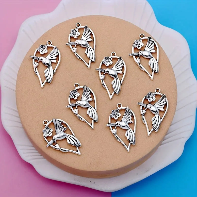 Flying Bird Series magpie pattern pendant for DIY jewellery making