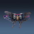 Purple temperature change butterfly rhinestone collar with alloy pendant on PU chain