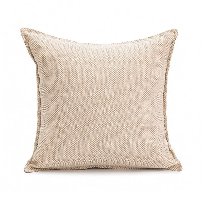 Solid colour sofa cushion pillow on a chair, showing 30x50cm and 45x45cm size options.