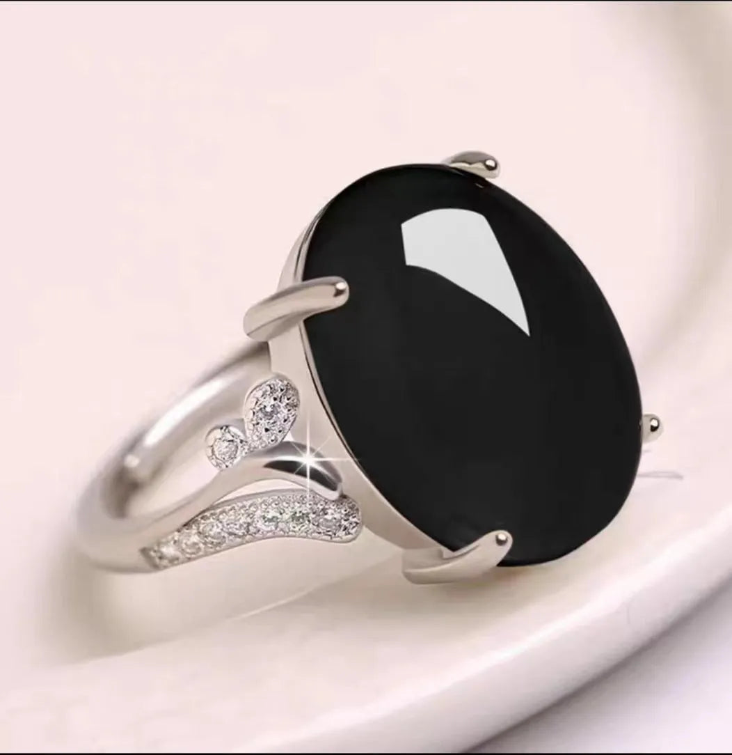 Natural sapphire geometric adjustable ring in alloy with ethnic style, shown in multiple colour options.