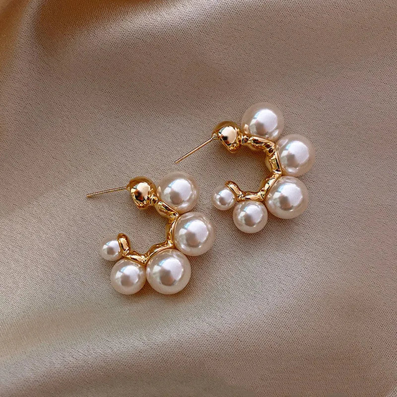 Red bell-shaped alloy drop earrings for women also available in white