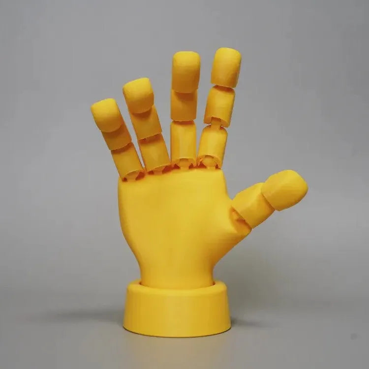 Yellow PLA movable joint hand ornaments 5×5.38×7.5cm American style decorative prop
