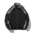 Men's black casual jacket with contrast stitching detail and side seam pockets