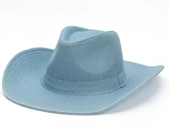 Brown leather velvet cowboy hat with a curved edge and conical crown on a plain background.