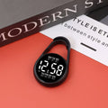 LED electronic watch with digital week display on an adjustable plastic strap, shown in various colours.