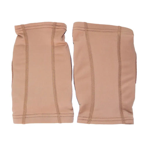 Ballet dance knee pads for yoga and exercise in skin colour and black with five size options