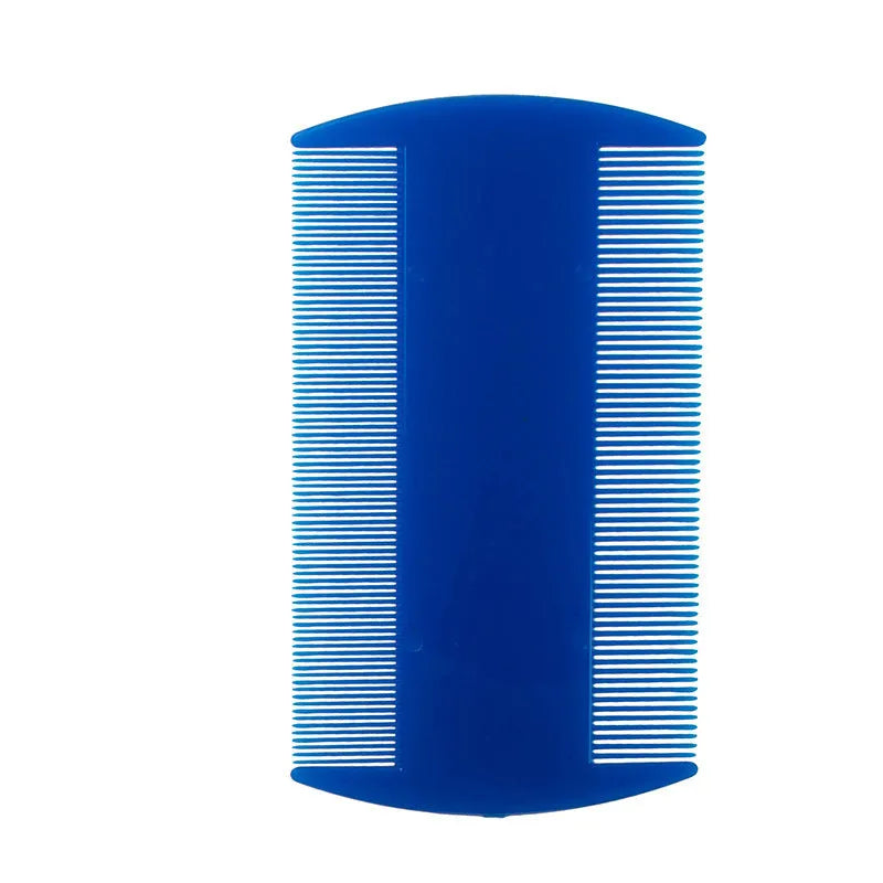Plastic double-edged fine-toothed lice comb in multiple colours for pets and people