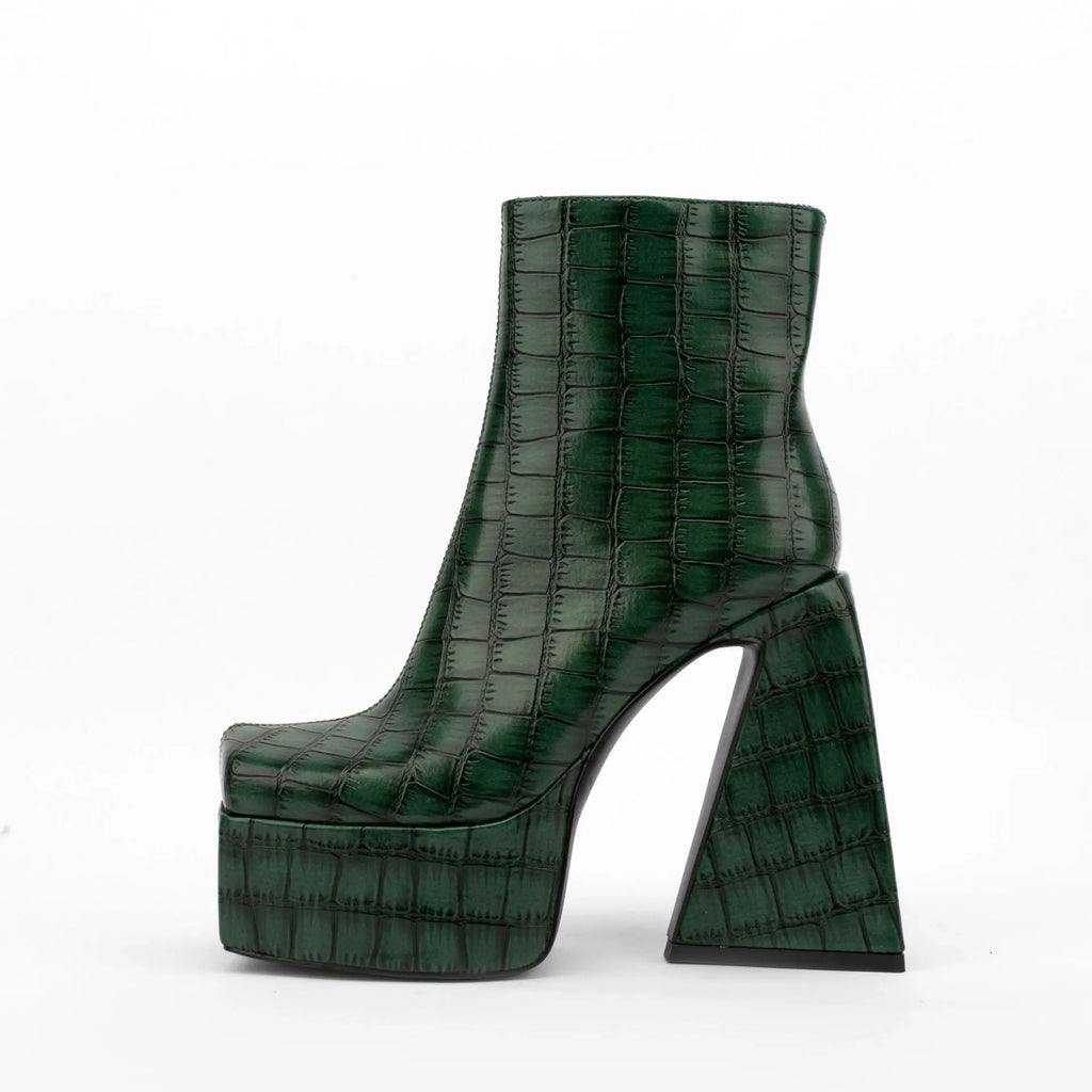 Women's artificial PU ankle boots with high heel above 8cm in beige, showing solid colour design.