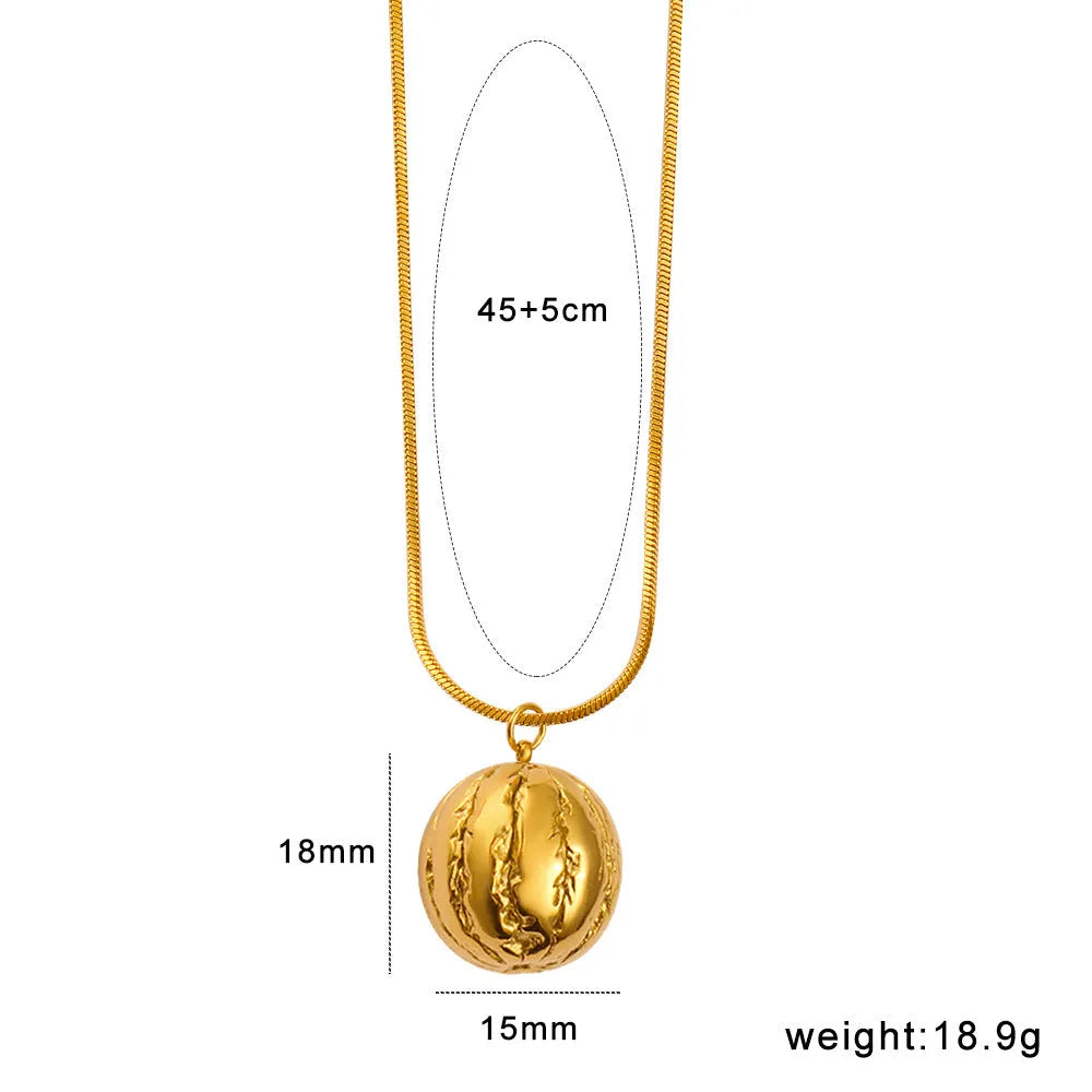 Stainless steel fruit necklace pendant with six design options including apple, grape, watermelon, pineapple, strawberry, and banana