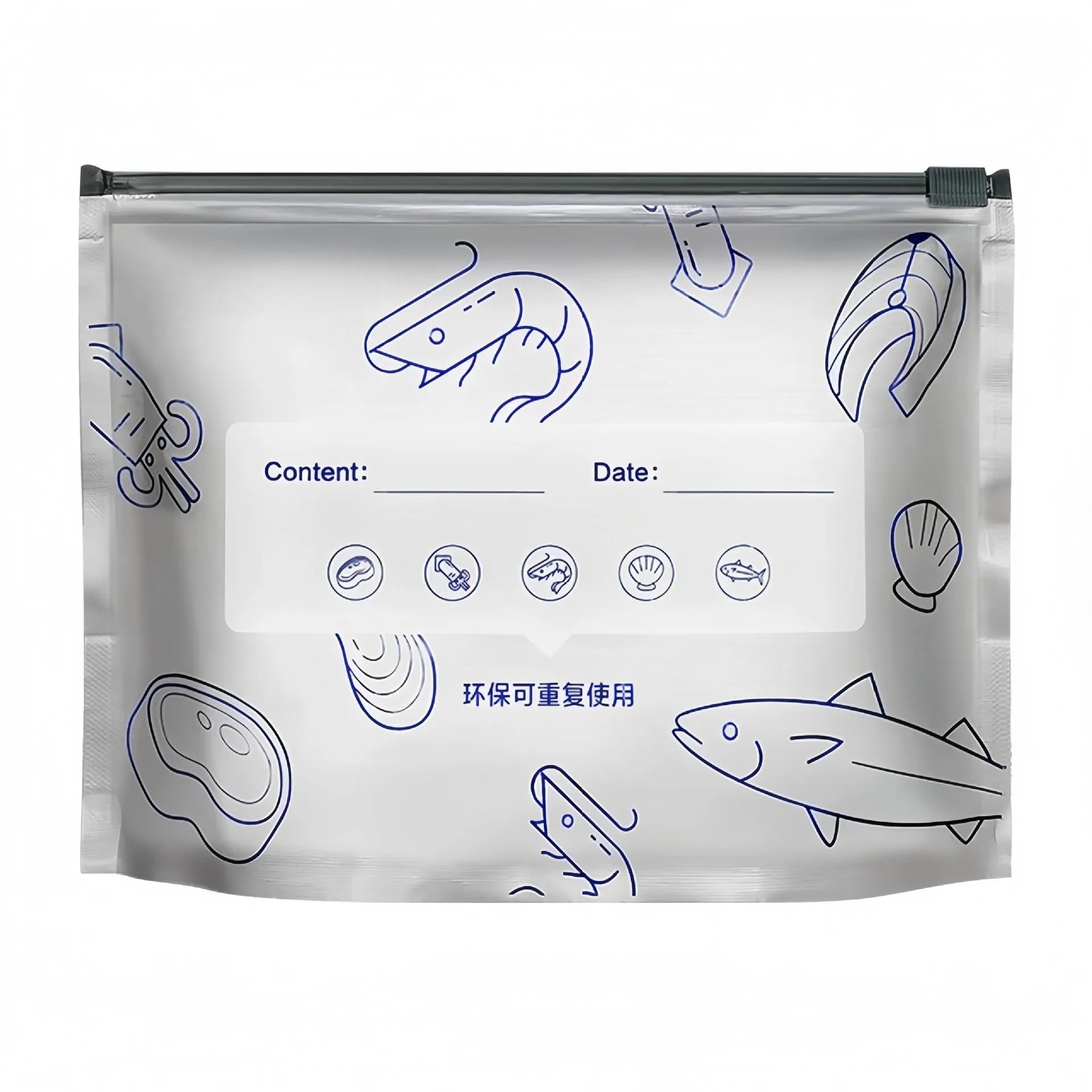 Aluminium foil sealed storage bags in three sizes: small 20×13cm, medium 23×17cm, and large 26×29cm