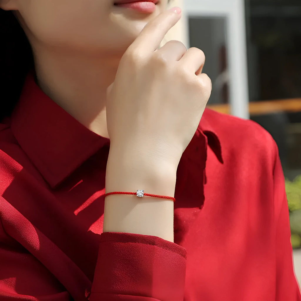 925 silver moissanite rope bracelet women geometric design 50 points certificate option